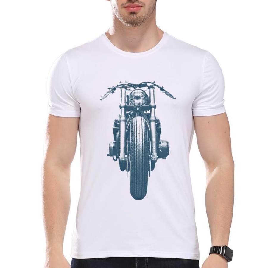 Men’S Vintage Motorcycle Print T-Shirt Men Summer Modal Hipster Tees