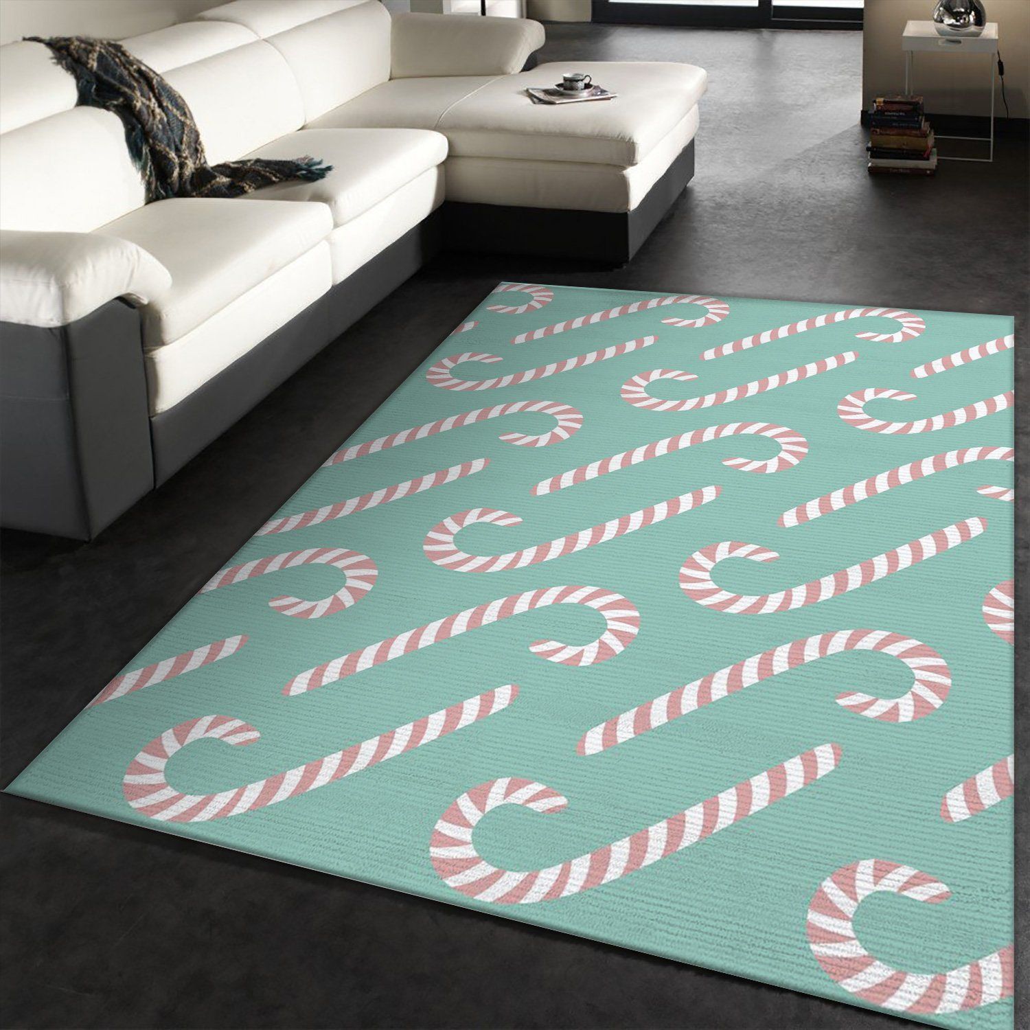 Candy Canes Pattern Area Rug, Living room and bedroom Rug, Home US Decor