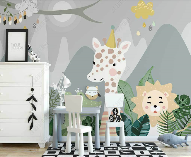 3D Northern Europe Hand-Painted Forest Animal Wall Mural Wallpaper Sww2607