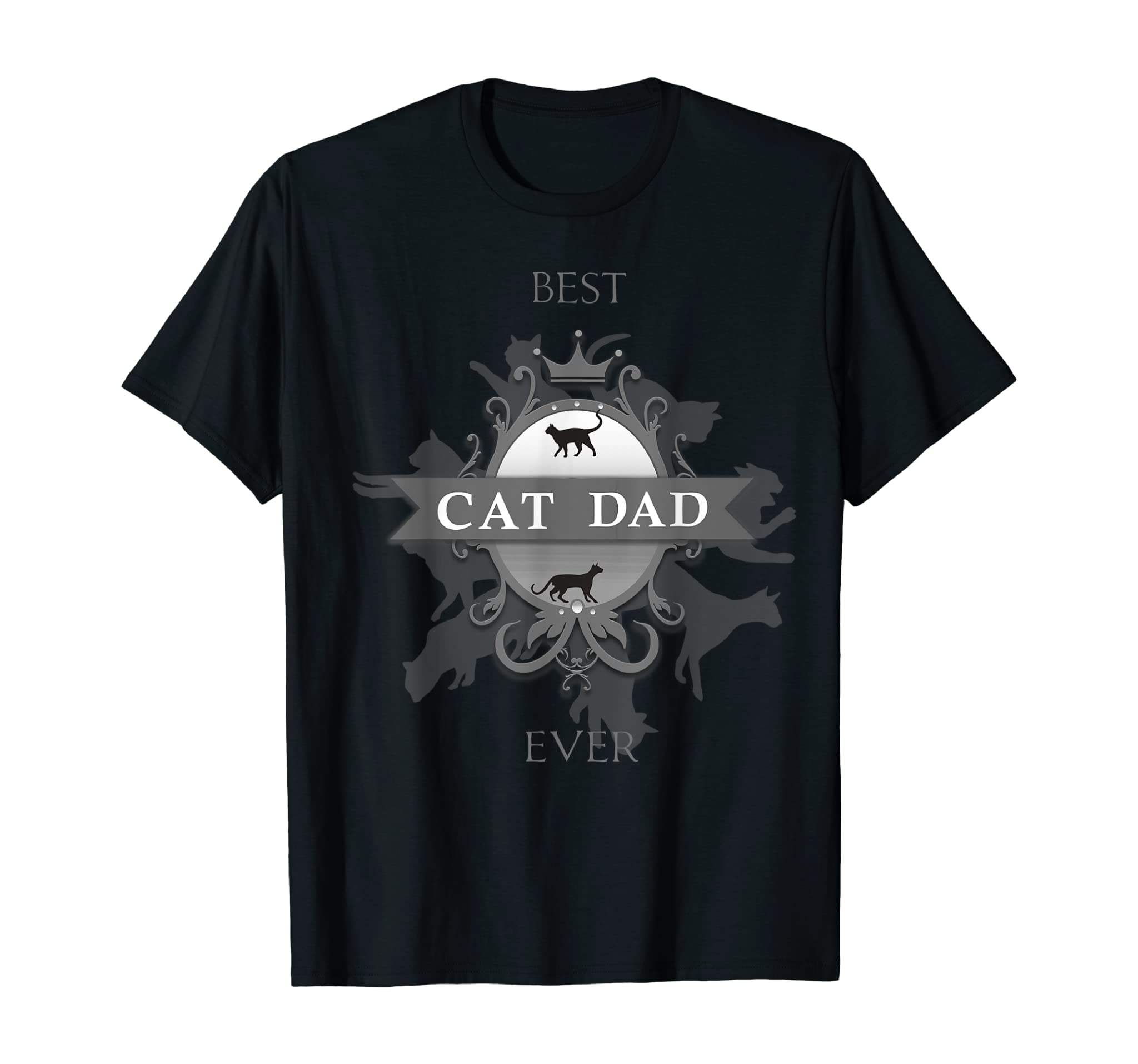 Mens Classic Best Cat Dad Ever Cute Kitty Father T-Shirt