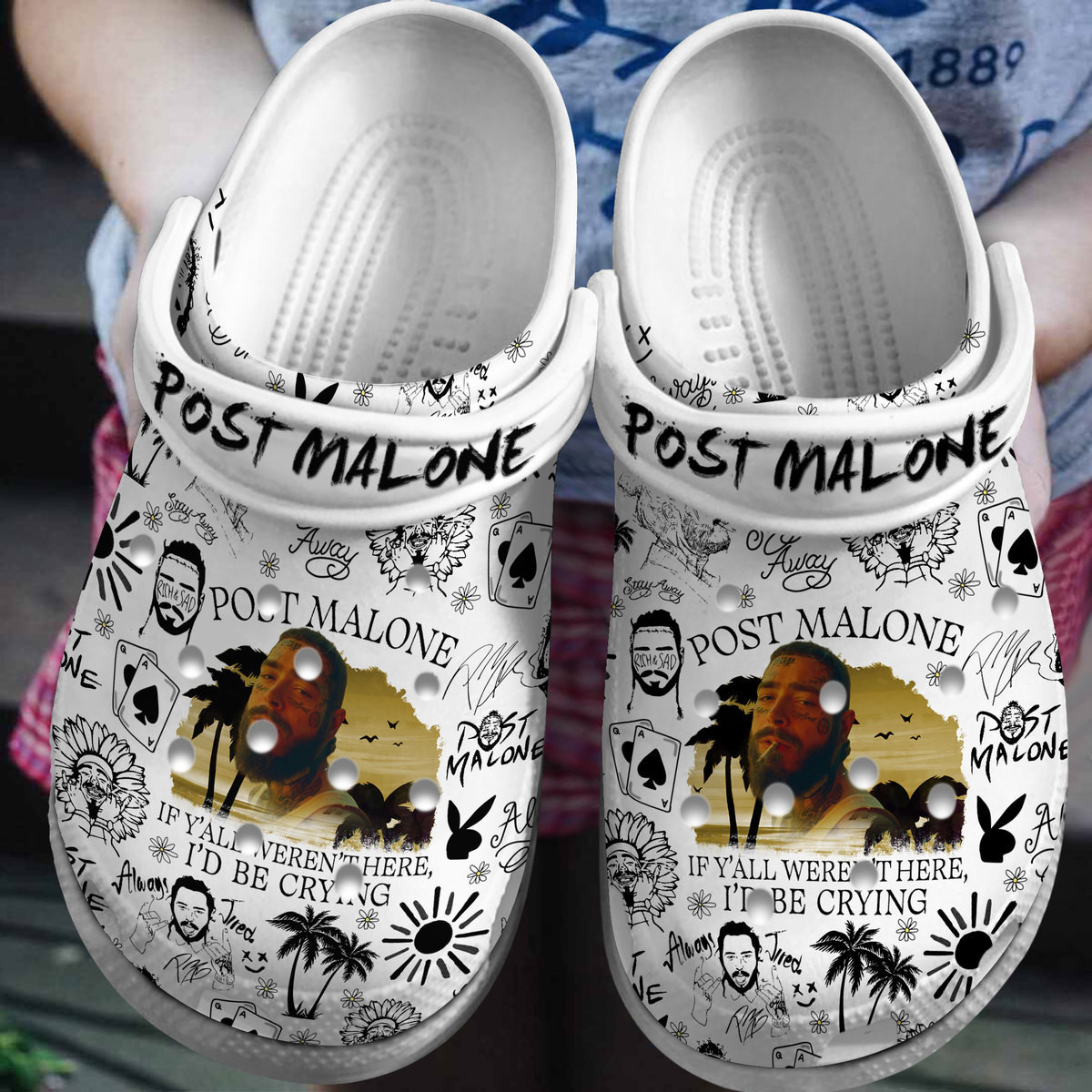 Premium Post Malone Music Crocs Crocband Clogs Shoes Comfortable For Men Women and Kids 2