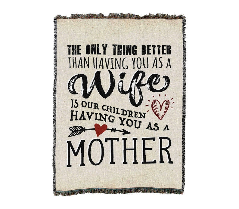 The Only Thing Better Than Having You As A Wife To Wife From Husband Vintage Retro Style Couch Sofa Blanket,  Woven Throw Blanket Home Decor