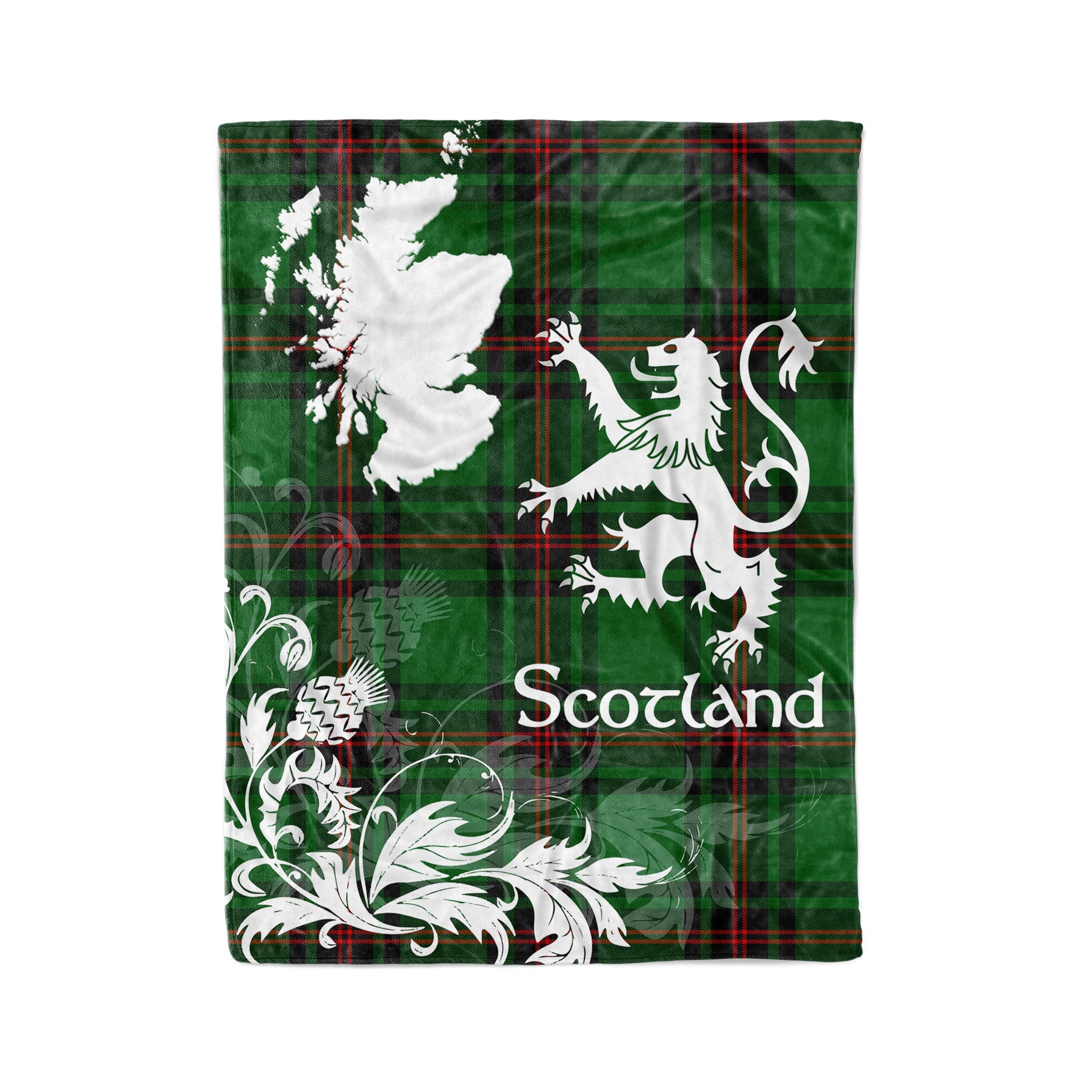 Tartan Plaid Fleece Blanket Tartan Blanket Thistle And Lion Scottish Clan Fife District Plaid Blanket