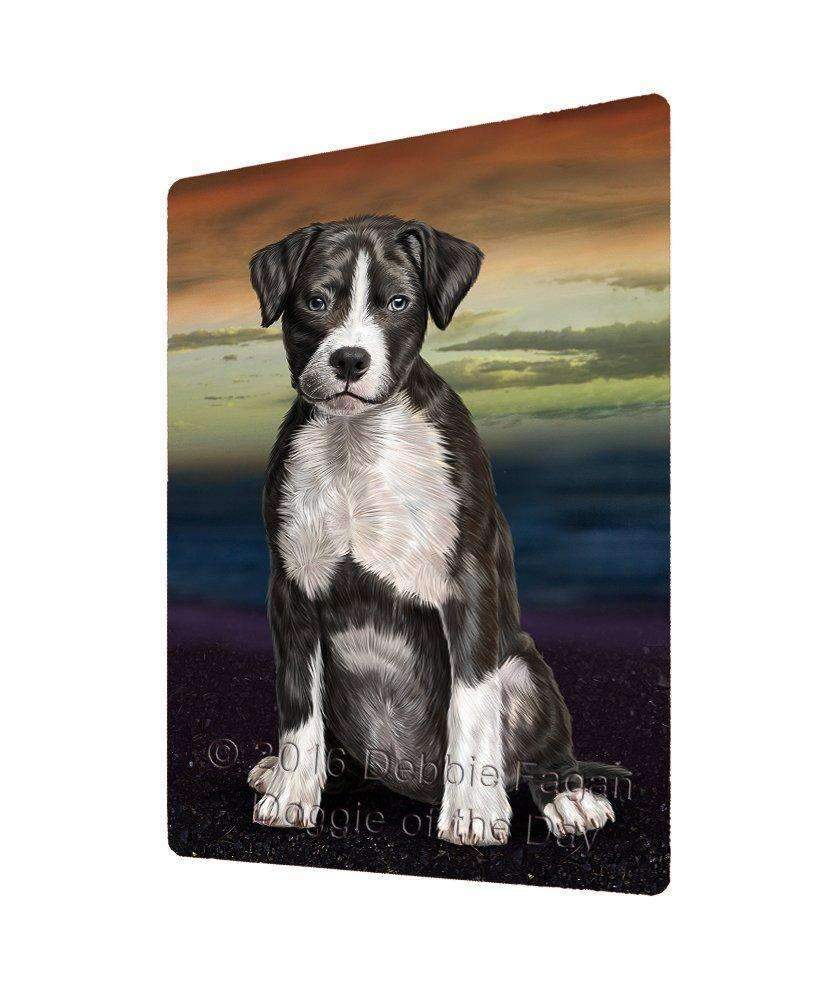 American Staffordshire Dog Art Portrait Print Woven Throw Sherpa Plush Fleece Blanket