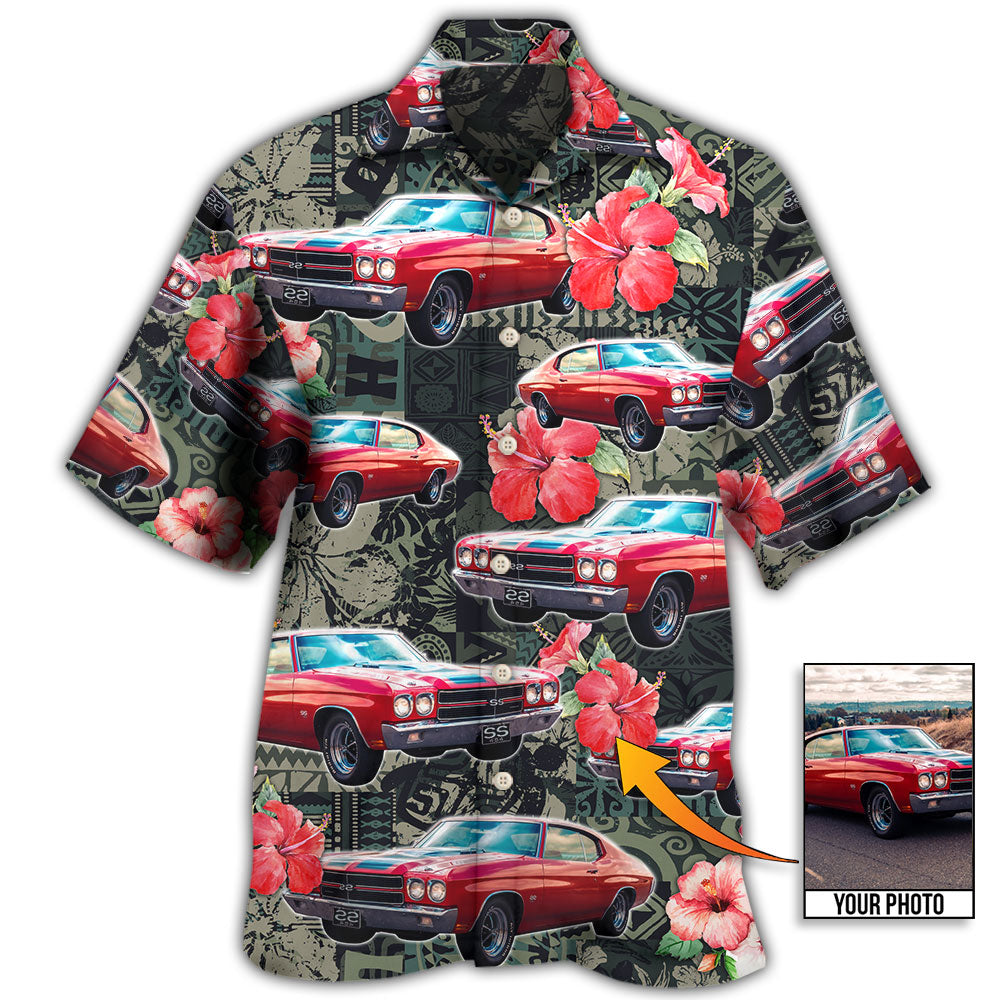 Muscle Car Tropical Leaf Custom Photo Hawaii Shirt Ha101618