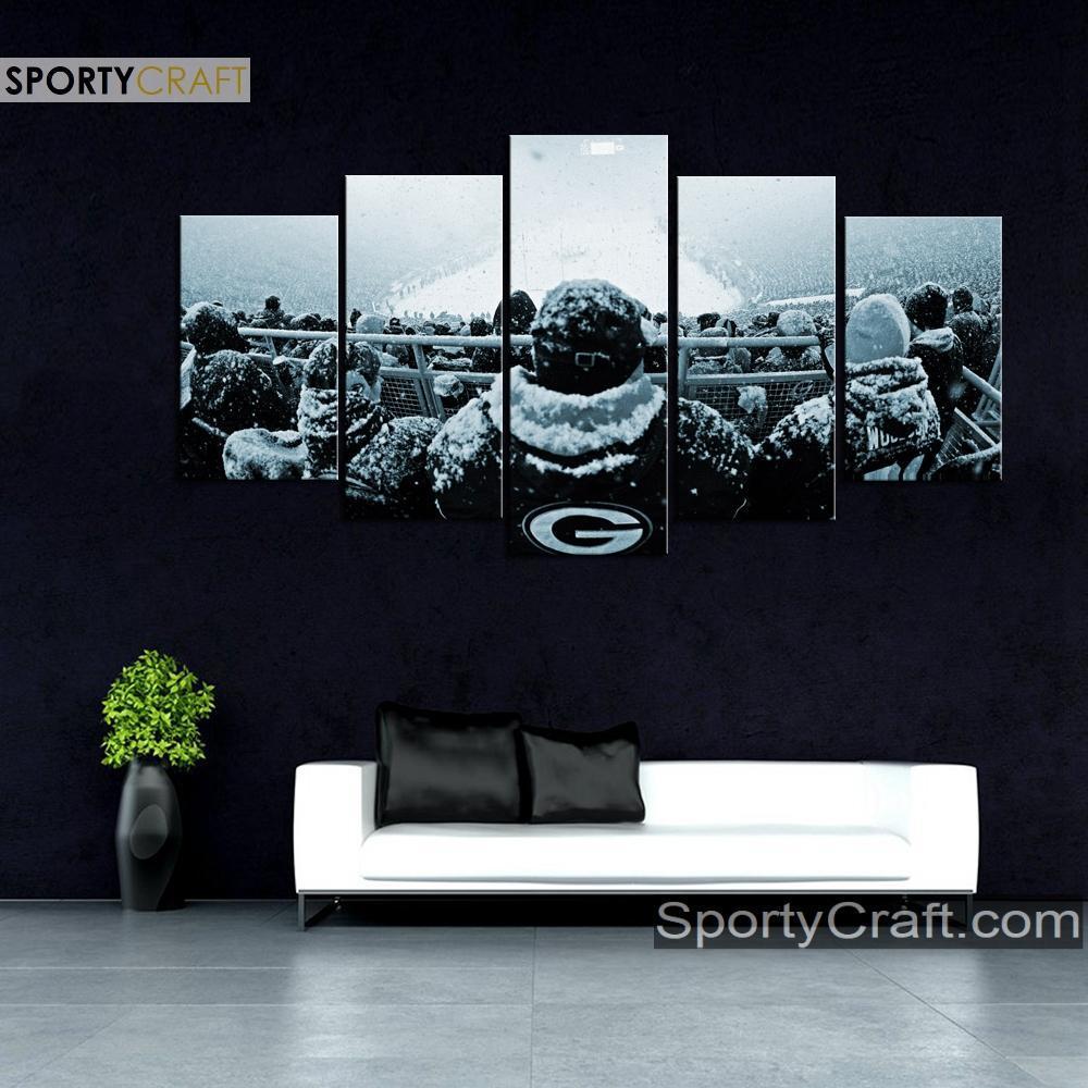 Green Bay Packers Snow Game Canvas