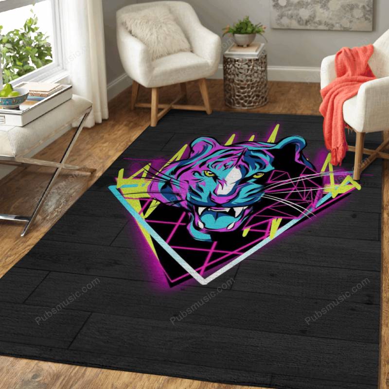 Tiger Retro Neon Design – Animals Rug Mats – Carpet