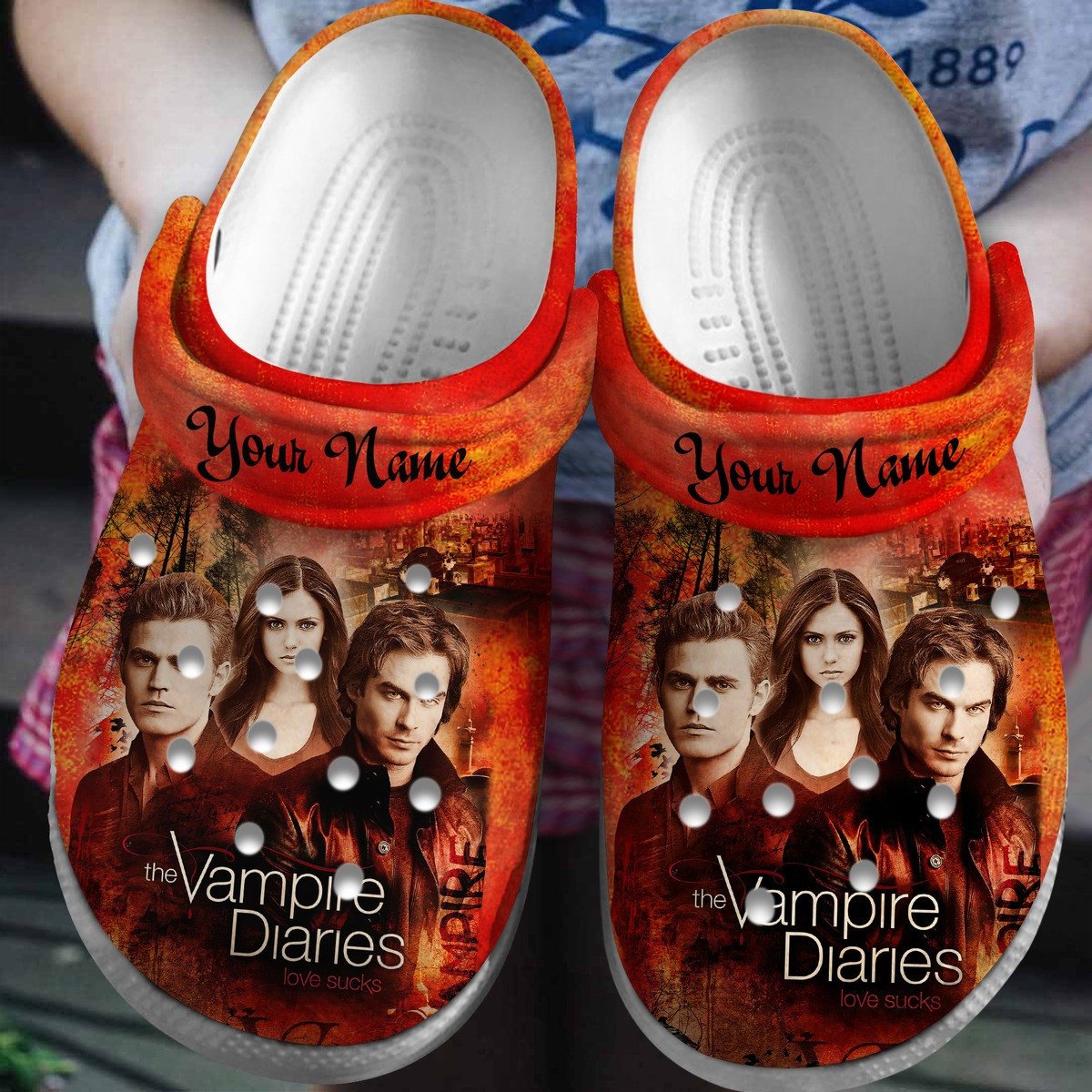 The Vampire Diaries Tv Series Crocss Clogs Crocband Shoes Comfortable For Men Women And Kids Htc8Nshq