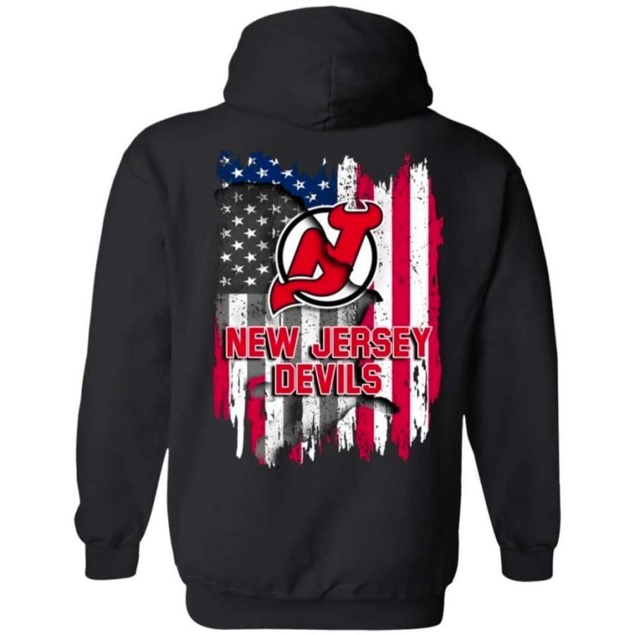 New Jersey Devils American Flag Hockey Hoodie Men Women Fan