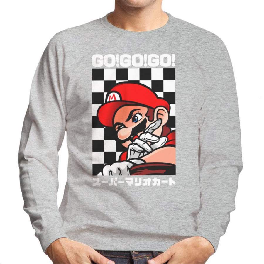 Go Go GO Mario Racing Kart Men’s Sweatshirt