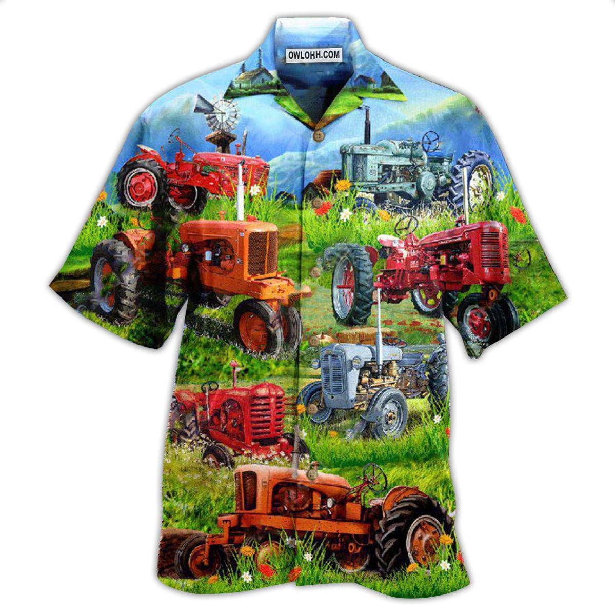 Tractor Real Men Drive Tractors – Hawaiian Shirt  – Owl Ohh