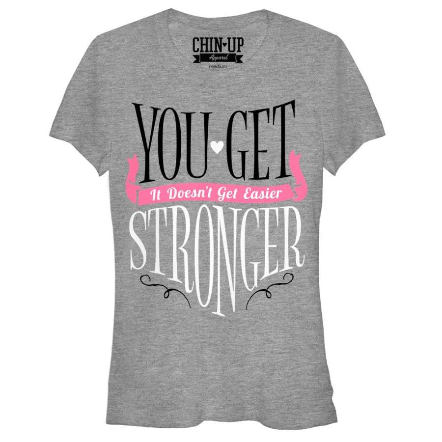 CHIN UP Junior’s Stronger  T Shirt Athletic Heather