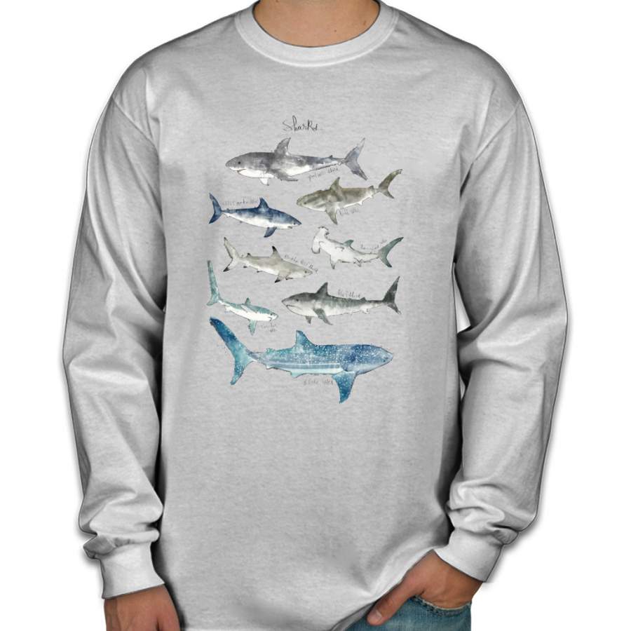 Sharks – Landscape Format Men Long Sleeve Shirt