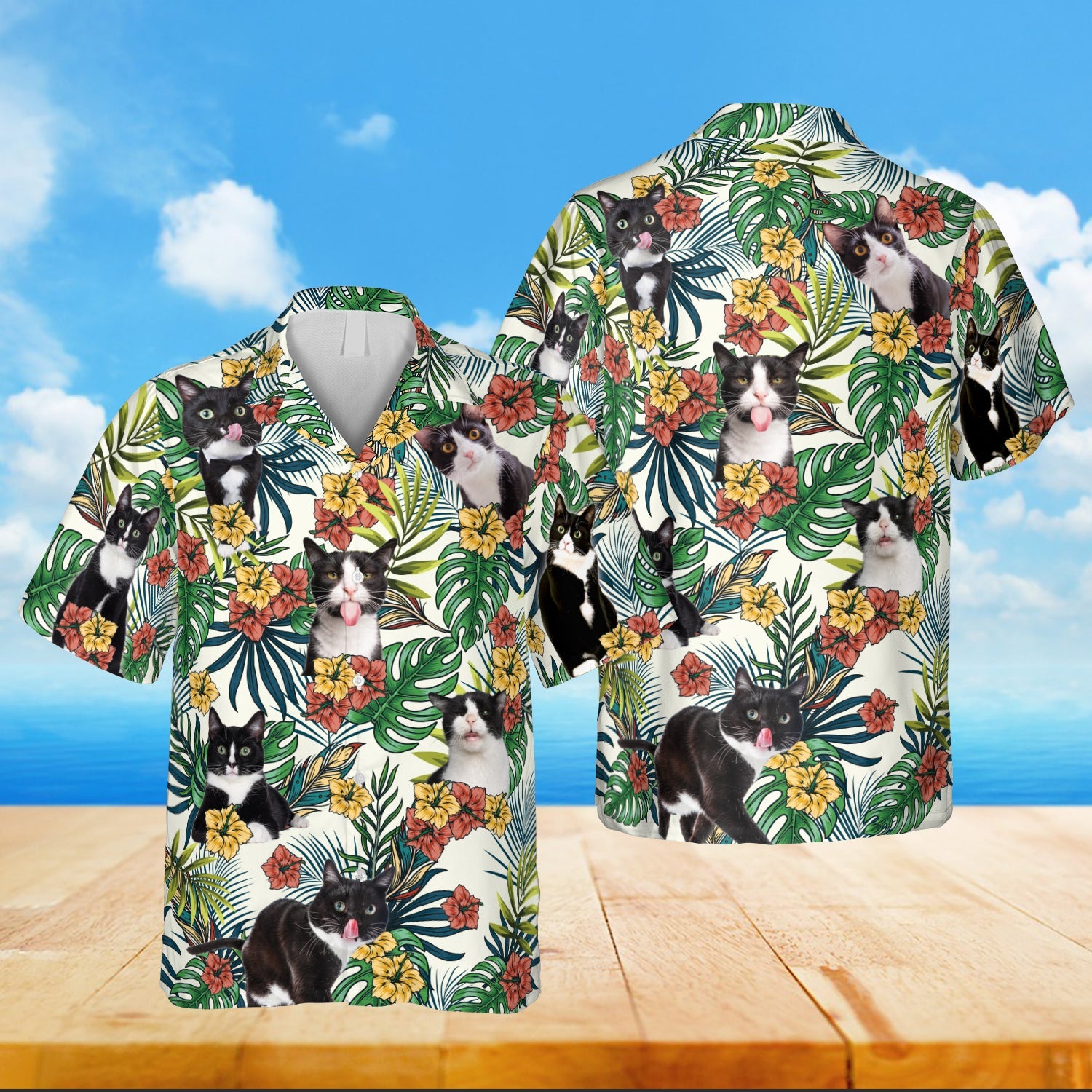 Tuxedo Cats Vintage Hawaii Magnum Pi Hawaii Shirt Ha60148