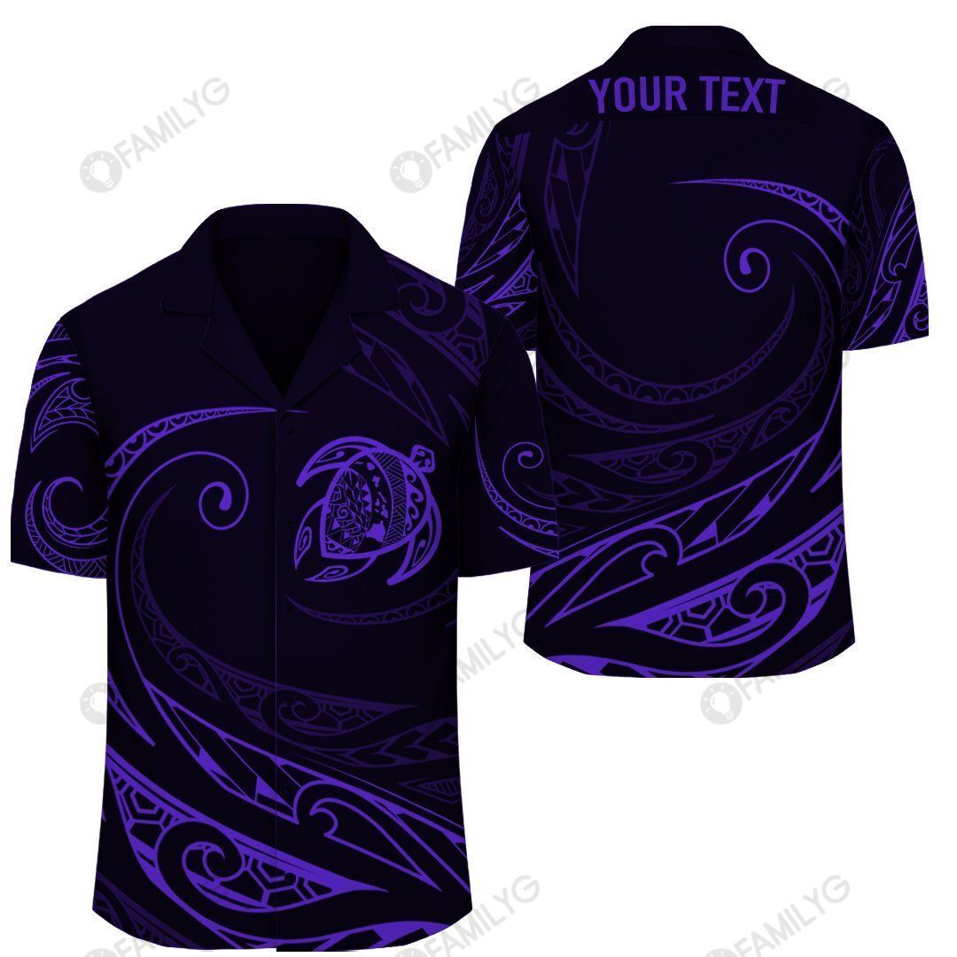 Polynesian Design Turtle – Purple – Frida Style Hawaii Shirt Summer Hawaiian For Men, Women, Couple
