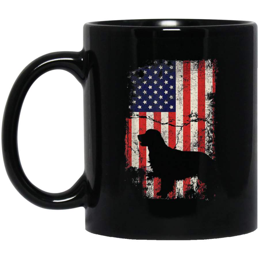 Vintage Golden Retriever American Flag USA Patriotic Dog Mug