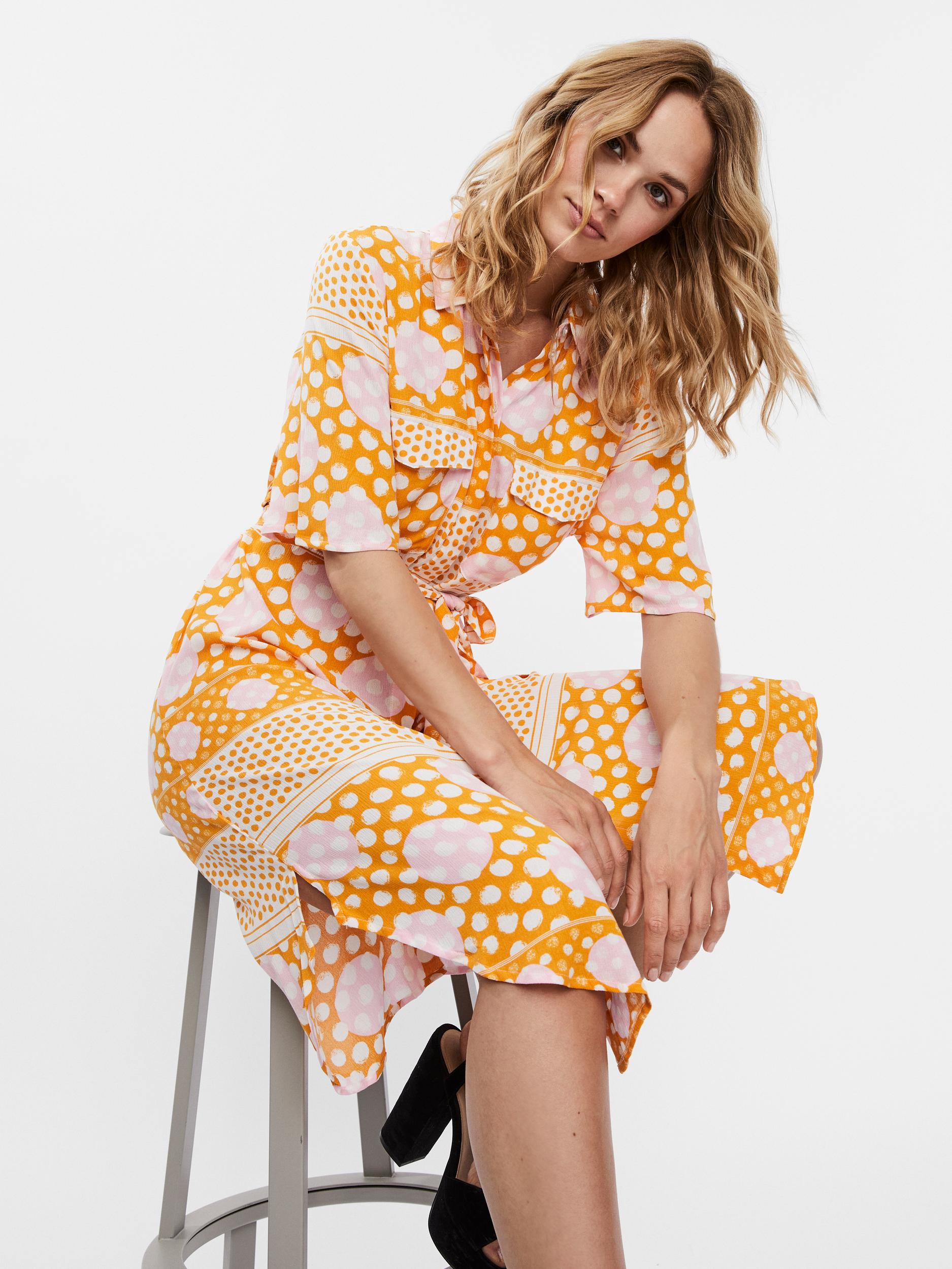 Anna printed pattern shirt dress