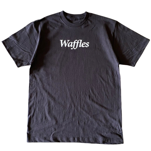 Waffles Text Tee Shirt Outfit