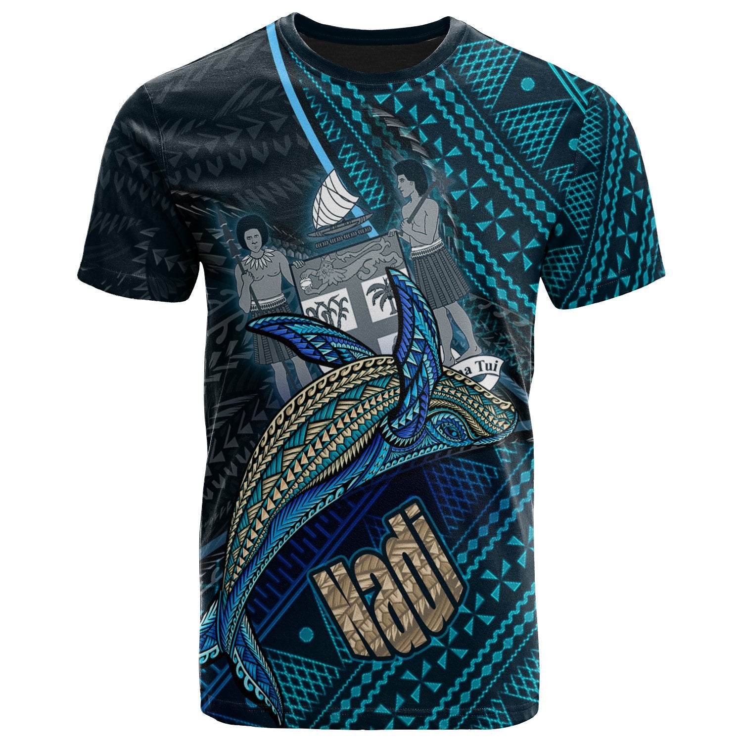 Fiji T-Shirt – Nadi Seal Fiji With Blue Whale