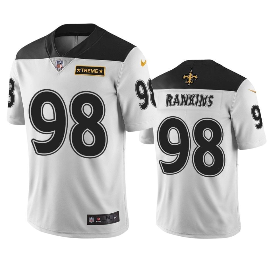 New Orleans Saints 98 Sheldon Rankins Men Jersey White City Edition