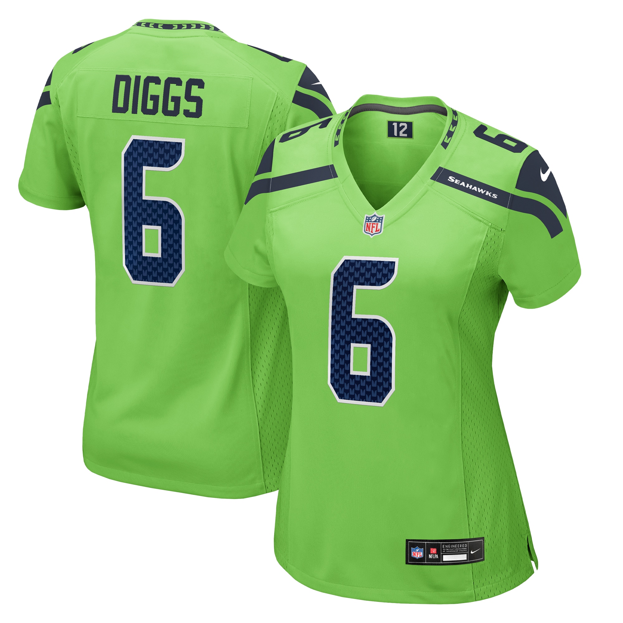 Women’s Seattle Seahawks Quandre Diggs Neon Green  Game Jersey