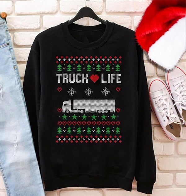 Truck Life Ugly Christmas Sweater Gifts For Truckers