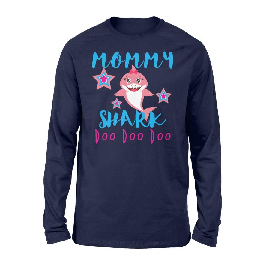 Birthday Shirt Mommy Shark  – Shark Family Tshirt – Standard Long Sleeve