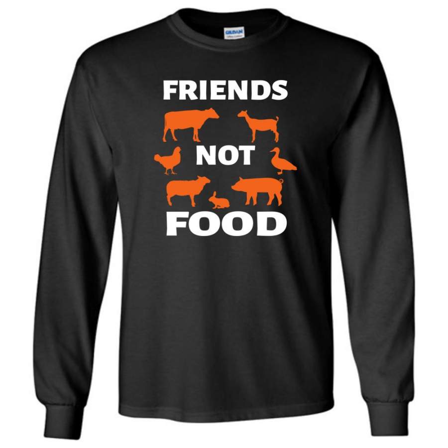 Vegan Vegetarian Shirt Animal is Friends Not Food – Long Sleeve T-Shirt