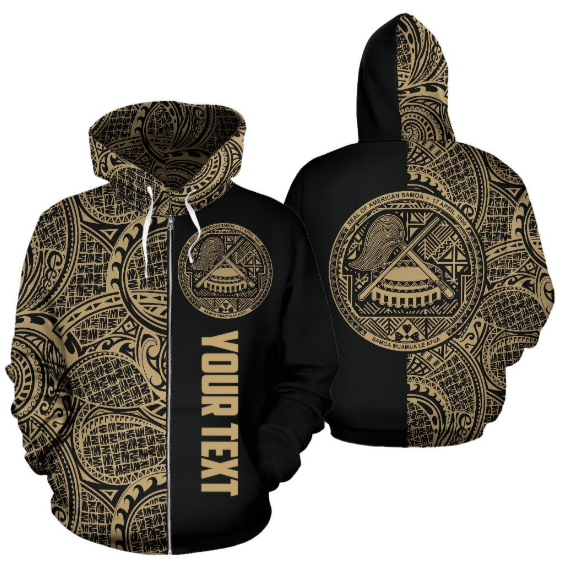 American Samoa Zip-Up Hoodie Polynesian Half Style (Custom) TH5