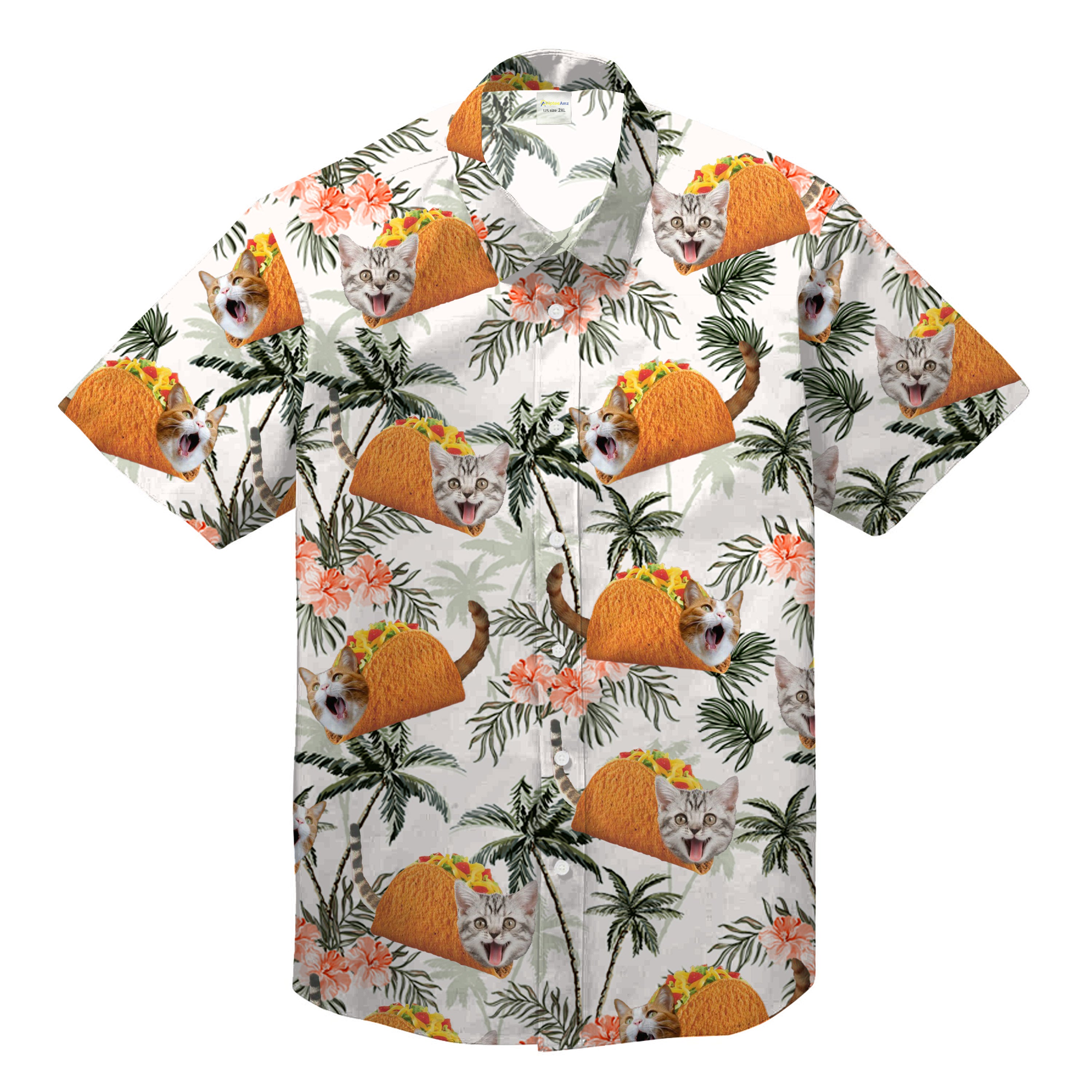 Taco Cat Tropical Flower Unisex Hawaiian Shirt – Tnn648