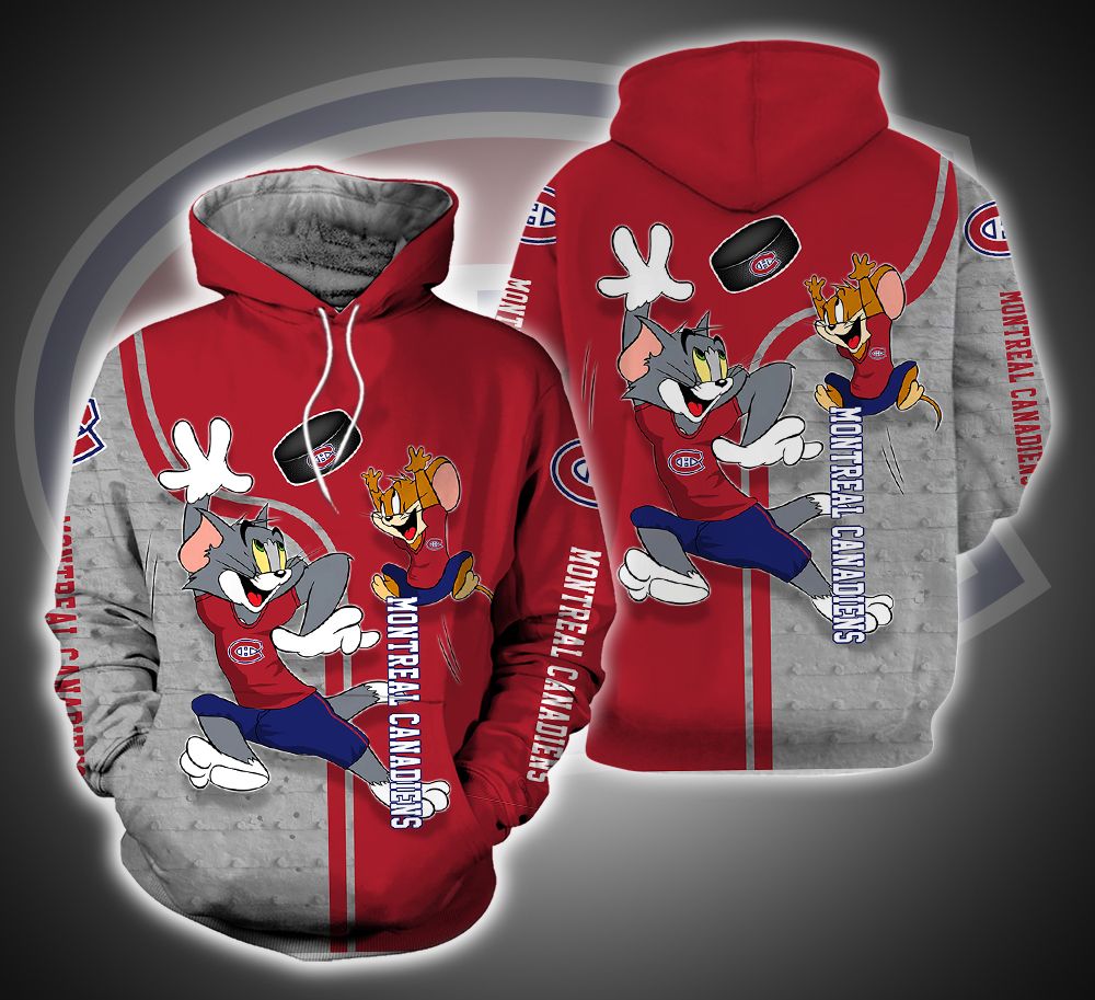 Montreal Canadiens Ft. Tom and Jerry 3D Printed Hoodie