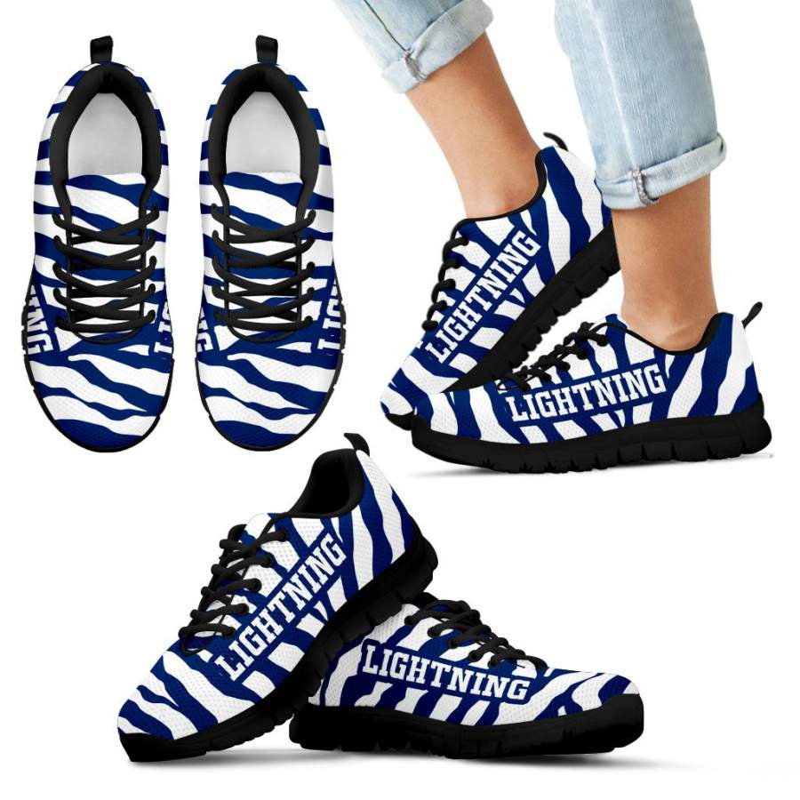 Tiger Skin Stripes Pattern Print Tampa Bay Lightning Sneakers