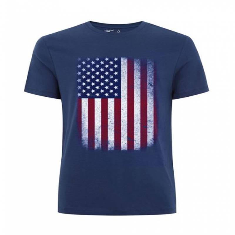 Simple American Flag in Heather T-Shirt