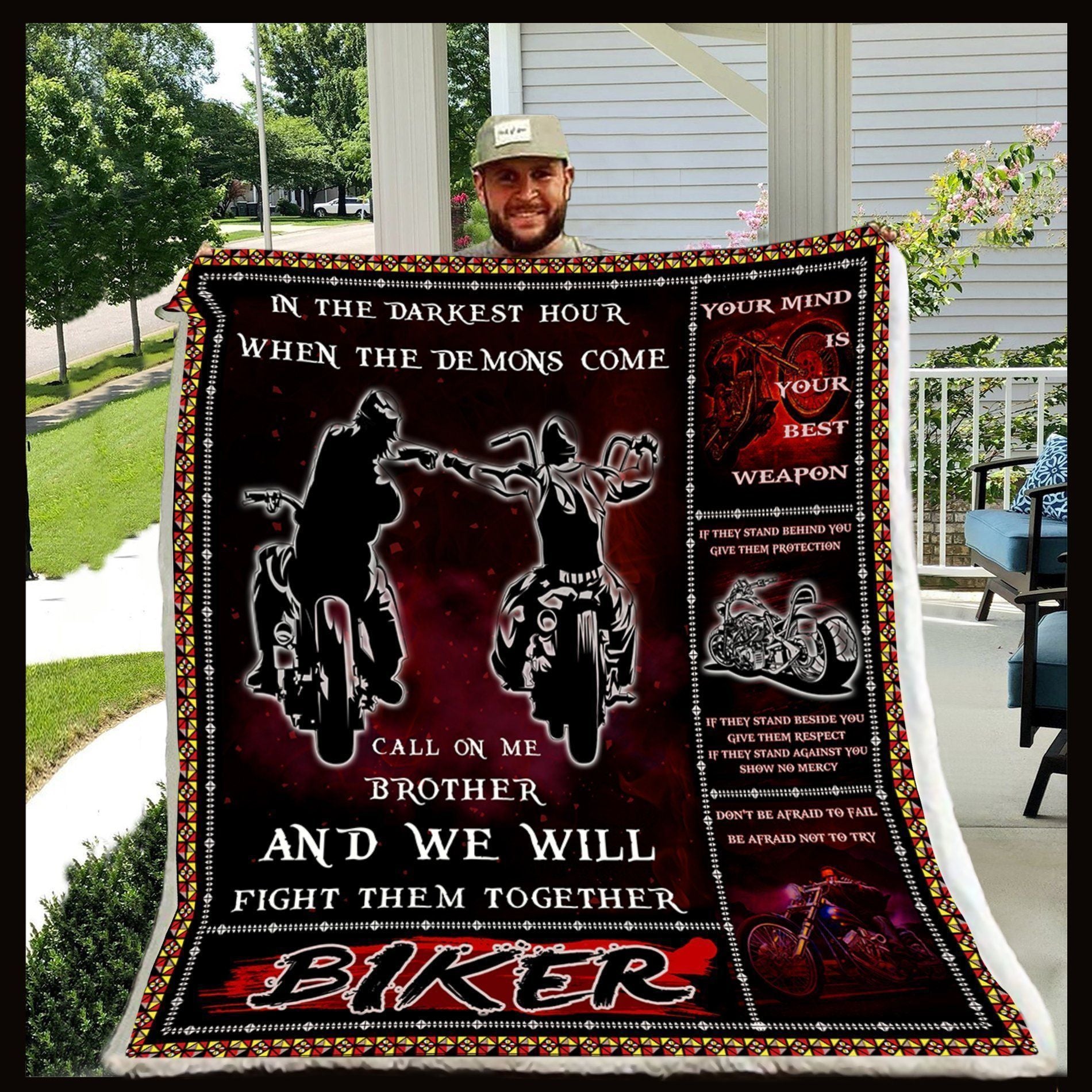 Biker Ew Will Fight Them Together Fleece Blanket, Sherpa Blanket, Gift For Aunt Gift For Parent, Family Member, Friends Gift, Christmas Gift, Home Decor, Home Living