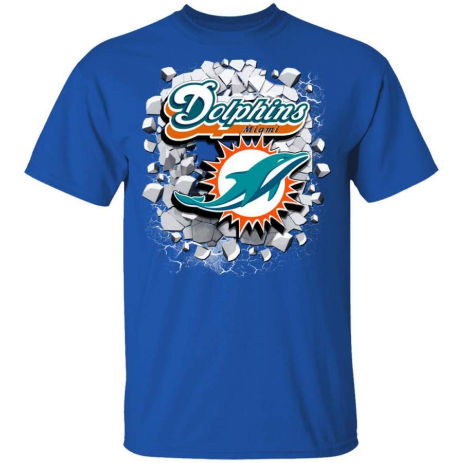 Colorful Earthquake Art Miami Dolphins T Shirt