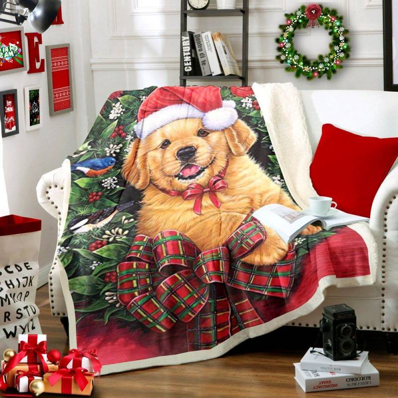 Puppy Dog Christmas HM2310104TT Sherpa Fleece Blanket