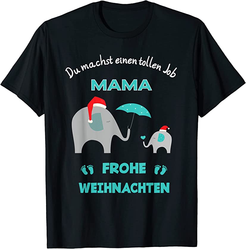 Merry Christmas Mum Gift Elephant T-Shirt