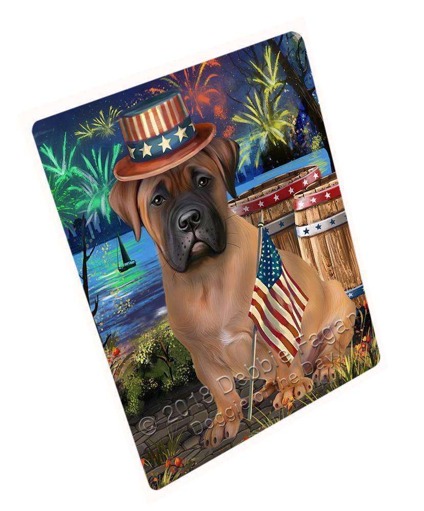 4Th Of July Independence Day Fireworks Bullmastiff Dog At The Lake Blanket Blnkt74568