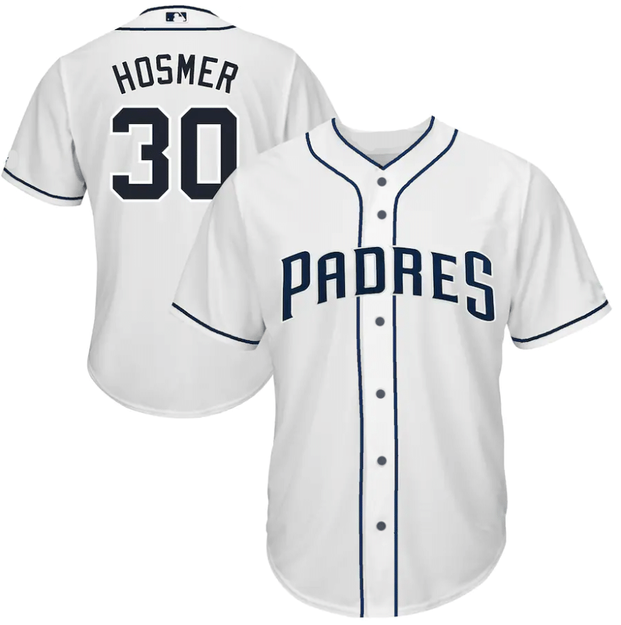 Eric Hosmer 30 San Diego Padres White All Over Print Baseball Jersey For Fans