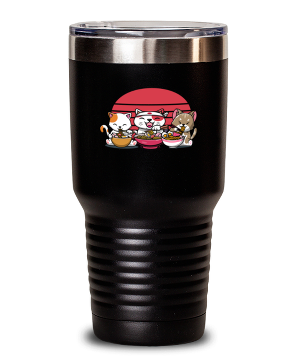 30 Oz Tumbler Stainless Steel Insulated Funny Cat Ramen Noodles