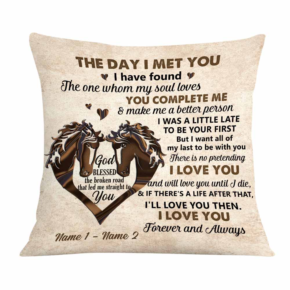Personalized Couple The Day Horse Pillow Db273 26O58