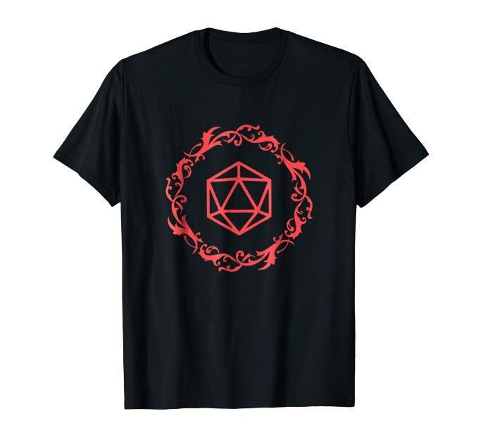 Nerdy Magical Polyhedral D20 Dice Minimalist Geeky Shirt