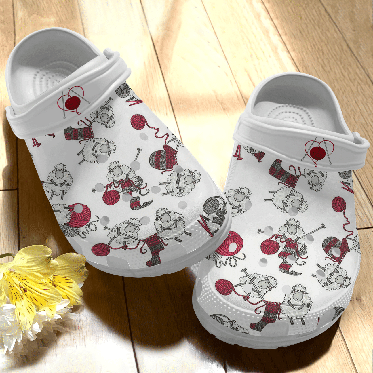 Knitting Personalize Clog, Custom Name, Text, Fashion Style For Women, Men, Kid, Print 3D Sheep Knitting