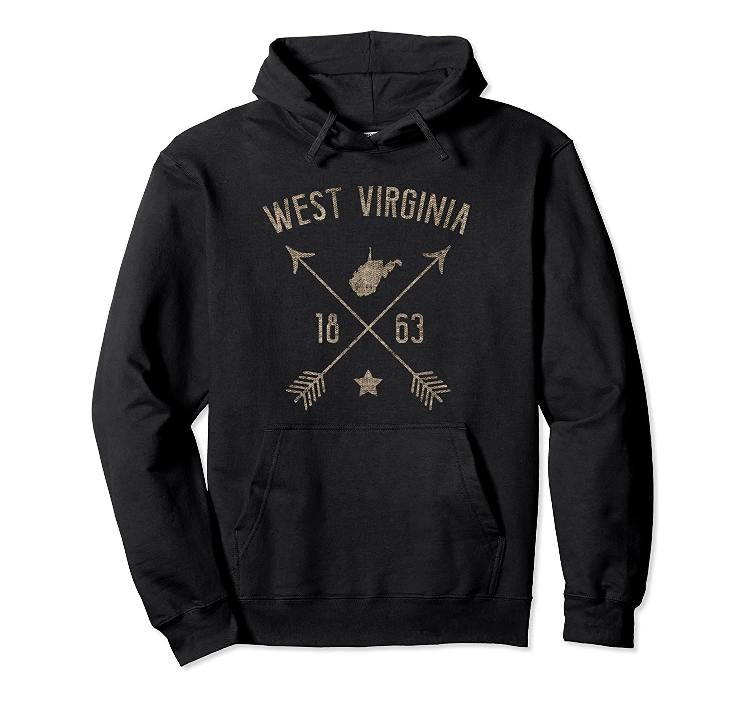 West Virginia Hoodie Vintage Distressed State Outline Arrows, T-Shirt, Sweatshirt