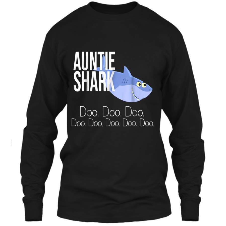 "Auntie Shark" Baby Mommy Daddy Matching Family Shark  LS Ultra Cotton Tshirt