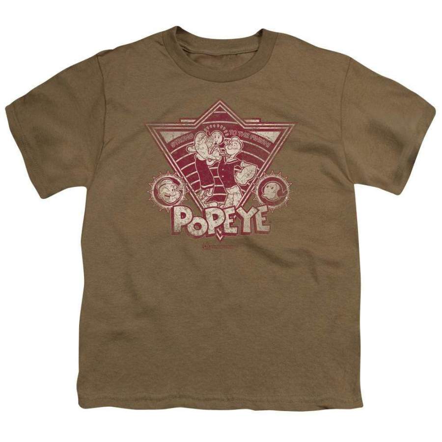 Popeye Strong To The Finish Vintage Youth T-Shirt (Ages 8-12)