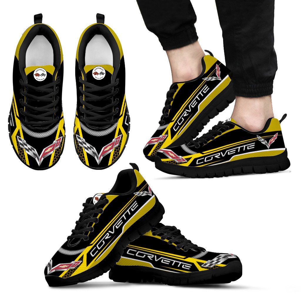 3D Printed Chevrolet Corvette NCT-HT Sneakers For Men & Women Ver1 (Yellow)