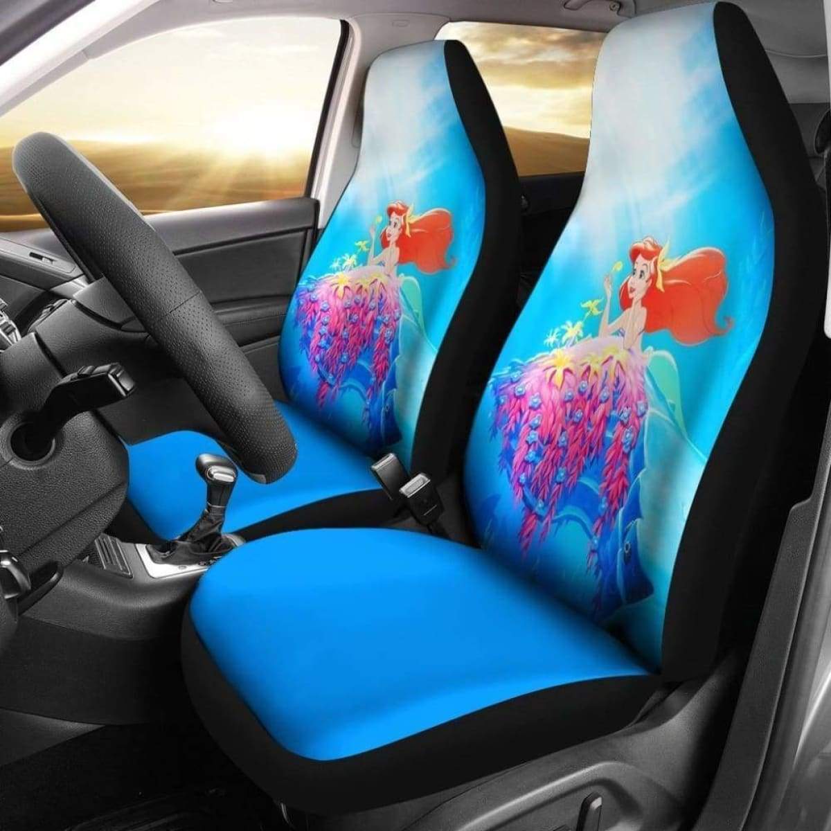 The Little Mermaid Ariel Car Seat Covers Cartoon Fan Gift Universal Fit 051012