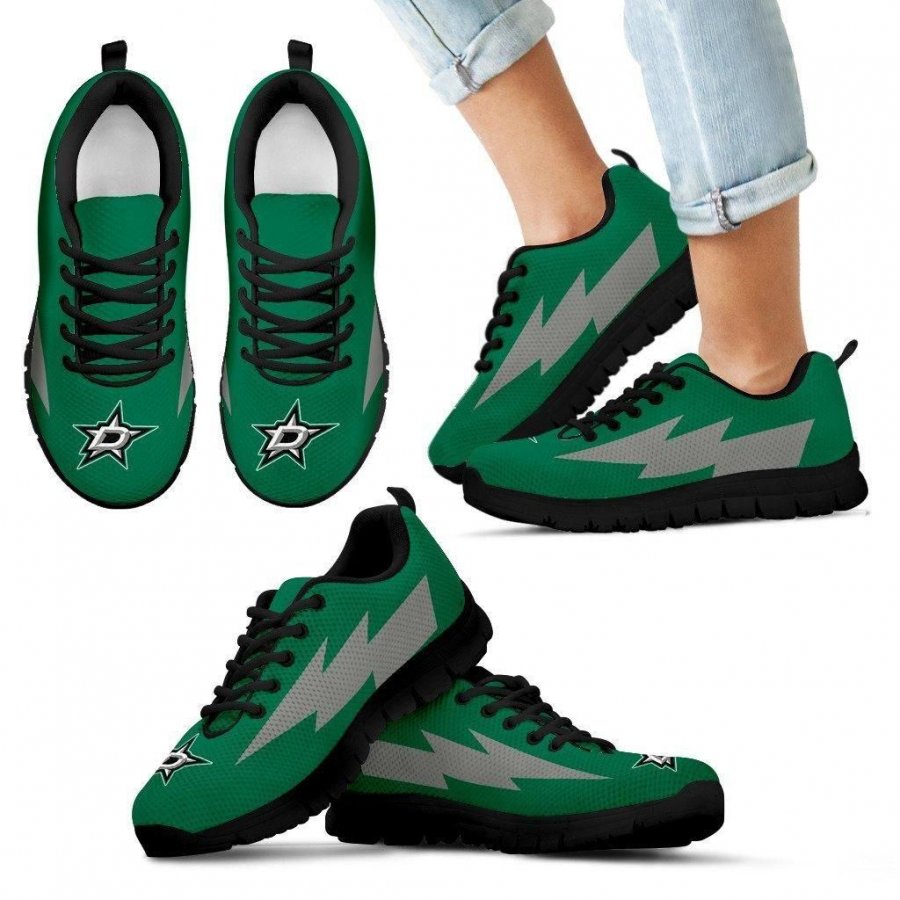 Best Style Dallas Stars Sneakers Thunder Lightning Amazing Logo #941