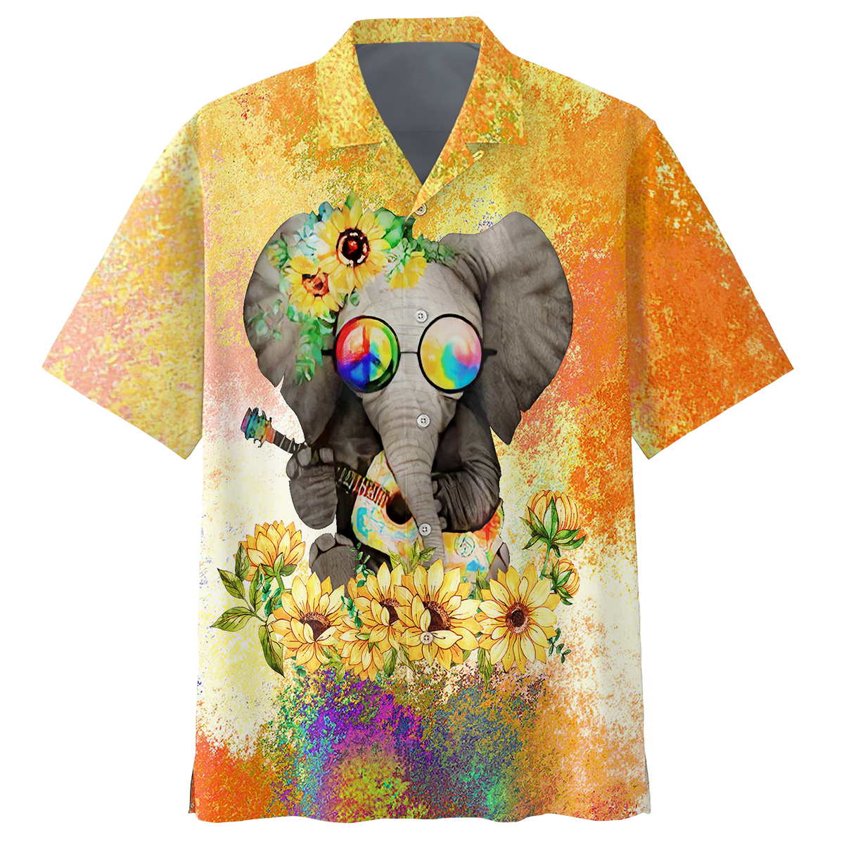 Elephant Hippie Boho Bohemian Style Trippy Colorful Hawaii Shirt Ha44307